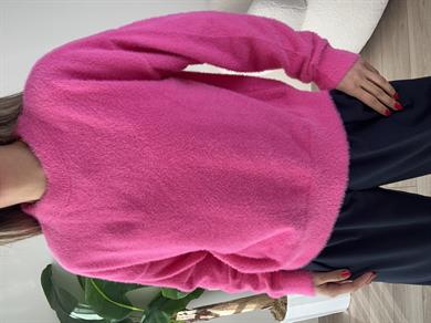 Pembe Bisiklt Yaka Triko Kazak