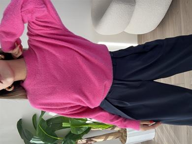 Pembe Bisiklt Yaka Triko Kazak