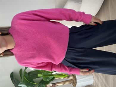 Pembe Bisiklt Yaka Triko Kazak