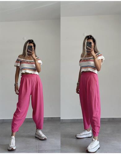 Pembe Bombeli Pantolon
