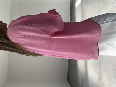 Pembe Düşük Omuz Oversize Gömlek