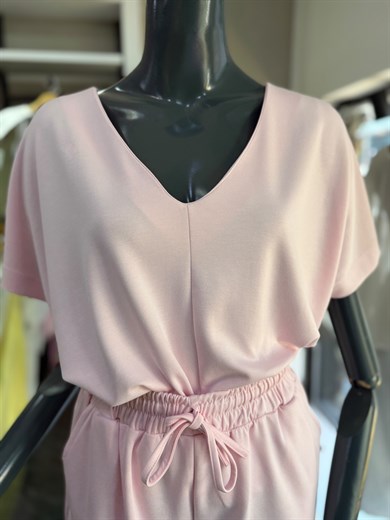 Pembe Modal Şortlu Tshirt Takım
