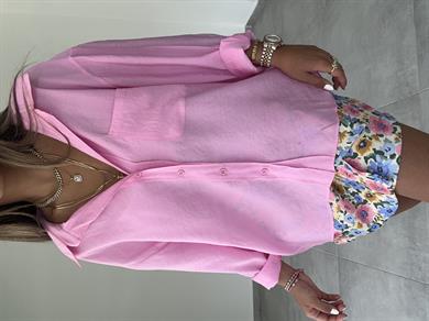 Pembe Oversize Gömlek