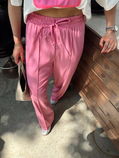 Pembe Poliviskon Pantolon