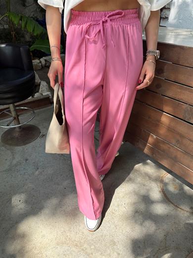 Pembe Poliviskon Pantolon