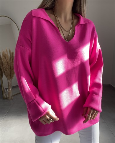Pembe Polo Yaka Kazak