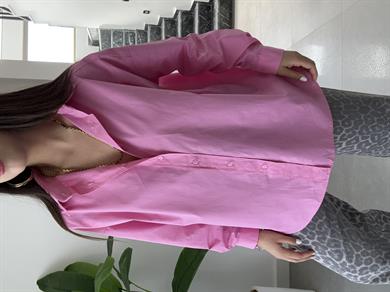 Pembe Poplin Gömlek