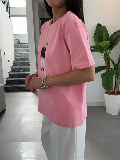 Pembe Teddy Basic Tişört