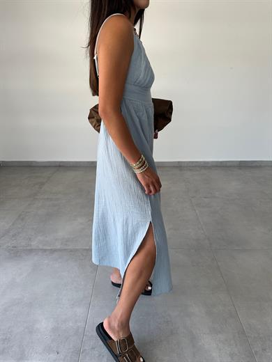 Pembe Yakası Lastikli Bluz