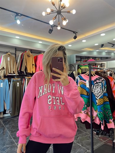 Pembe Yazılı Sweatshirt