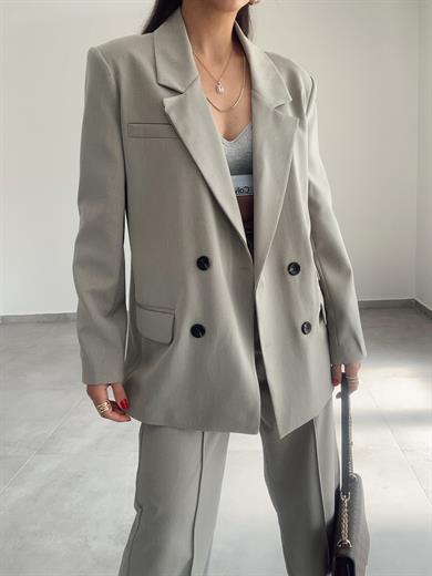 Poliviskon Haki Blazer Ceket