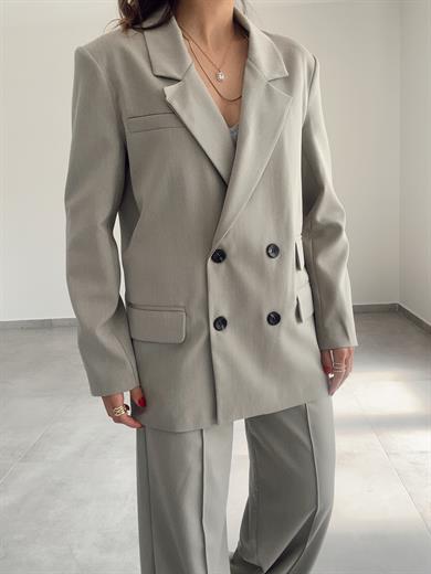 Poliviskon Haki Blazer Ceket