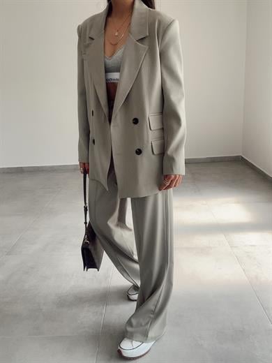 Poliviskon Haki Blazer Ceket