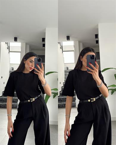 Premium Siyah Vatkalı Tişört