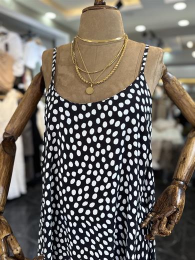 Puantiyeli Askılı Elbise