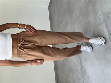 Pucca Kahve Pis Dikiş Beli Lastikli Pantolon