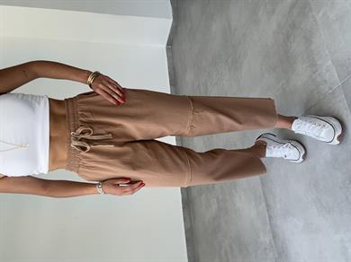 Pucca Kahve Pis Dikiş Beli Lastikli Pantolon