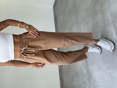 Pucca Kahve Pis Dikiş Beli Lastikli Pantolon