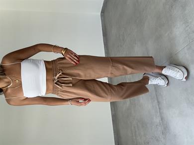 Pucca Kahve Pis Dikiş Beli Lastikli Pantolon