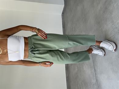 Pucca Mint Yeşili Pis Dikiş Beli Lastikli Pantolon