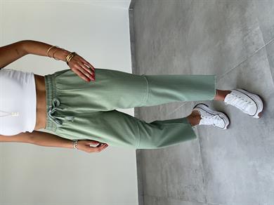 Pucca Mint Yeşili Pis Dikiş Beli Lastikli Pantolon