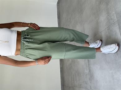 Pucca Mint Yeşili Pis Dikiş Beli Lastikli Pantolon