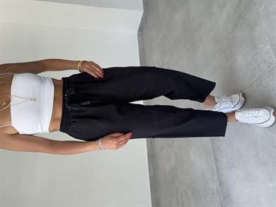 Pucca Siyah Pis Dikiş Beli Lastikli Pantolon