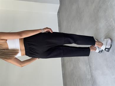 Pucca Siyah Pis Dikiş Beli Lastikli Pantolon