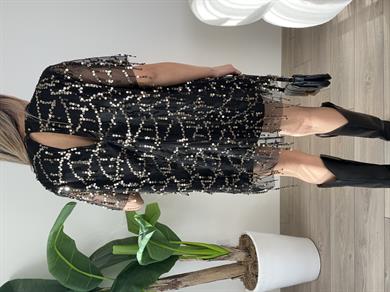 Pul Payet Siyah Elbise