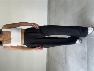 Rivero Siyah Pileli Palazzo