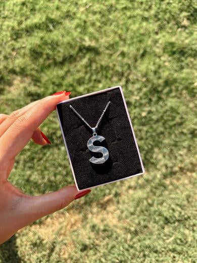 S Çelik Silver Harf Kolye