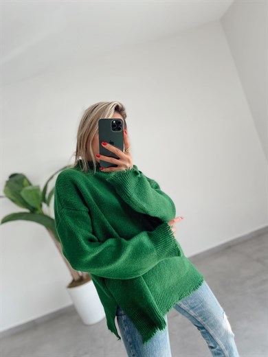 Saçaklı Benetton Triko Kazak