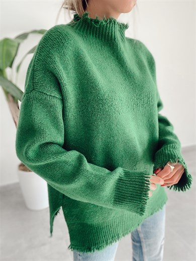 Saçaklı Benetton Triko Kazak