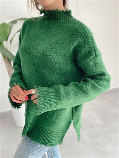 Saçaklı Benetton Triko Kazak