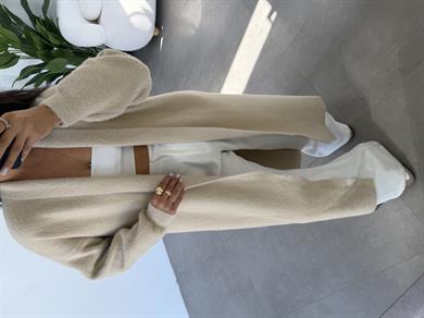 Sakallı Taş Uzun Triko Hırka