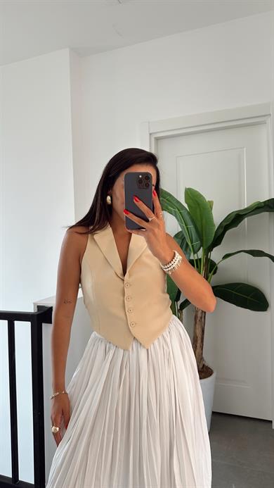 Sarı Belden Bağlamalı Gömlek