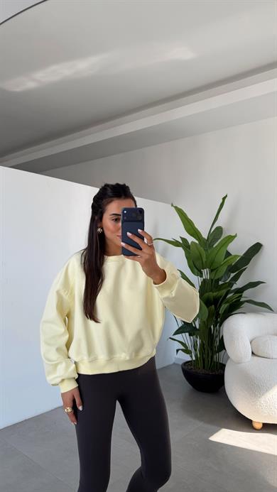 Sarı Bisiklet Yaka Sweat