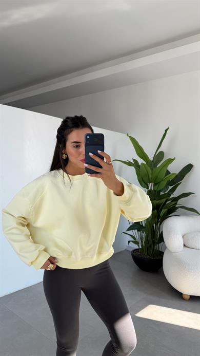 Sarı Bisiklet Yaka Sweat