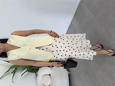 Sarı Cepli Düğmeli Yelek