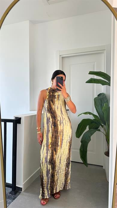 Sarı Kraşlı Elbise