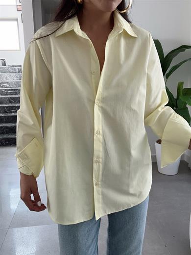 Sarı Uzun Kollu Rahat Gömlek