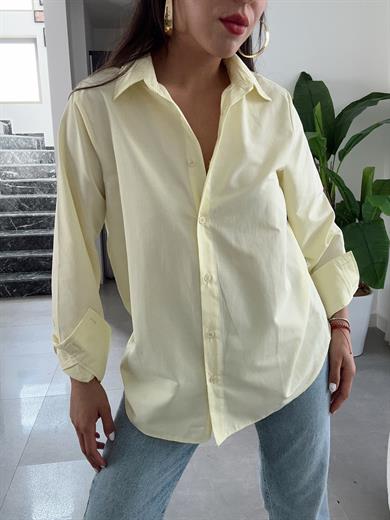 Sarı Uzun Kollu Rahat Gömlek