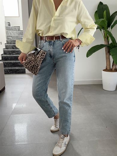 Sarı Uzun Kollu Rahat Gömlek