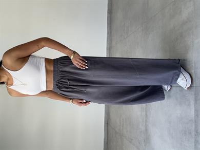 Sasha Antrasit Tasarım Keten Pantolon