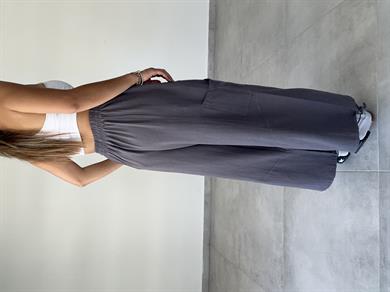 Sasha Antrasit Tasarım Keten Pantolon