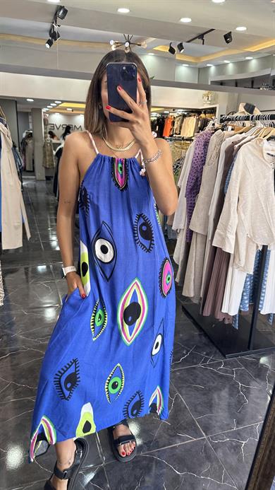 Sax Halatlı Göz Elbise