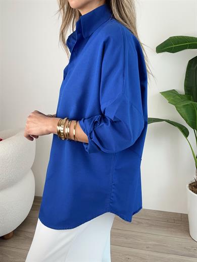 Sax Mavi Oversize Gömlek