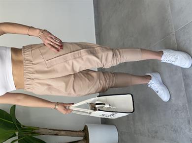 Şerit Detaylı Pantolon Kalıbında Camel Eşofman