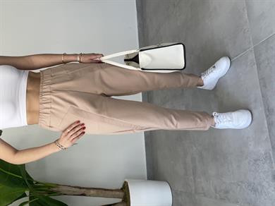 Şerit Detaylı Pantolon Kalıbında Camel Eşofman