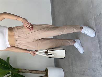 Şerit Detaylı Pantolon Kalıbında Camel Eşofman